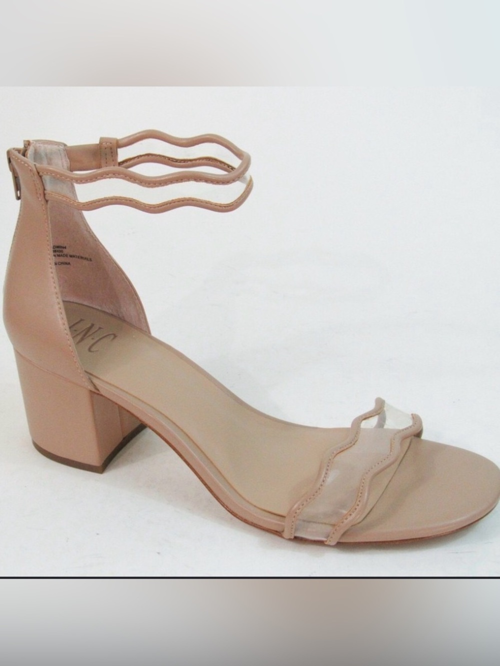 Women's INC Almond Scalloped Block Heel Sandals 9M - Picture 3 of 11